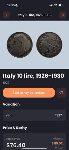 Italy lire coin - 10,